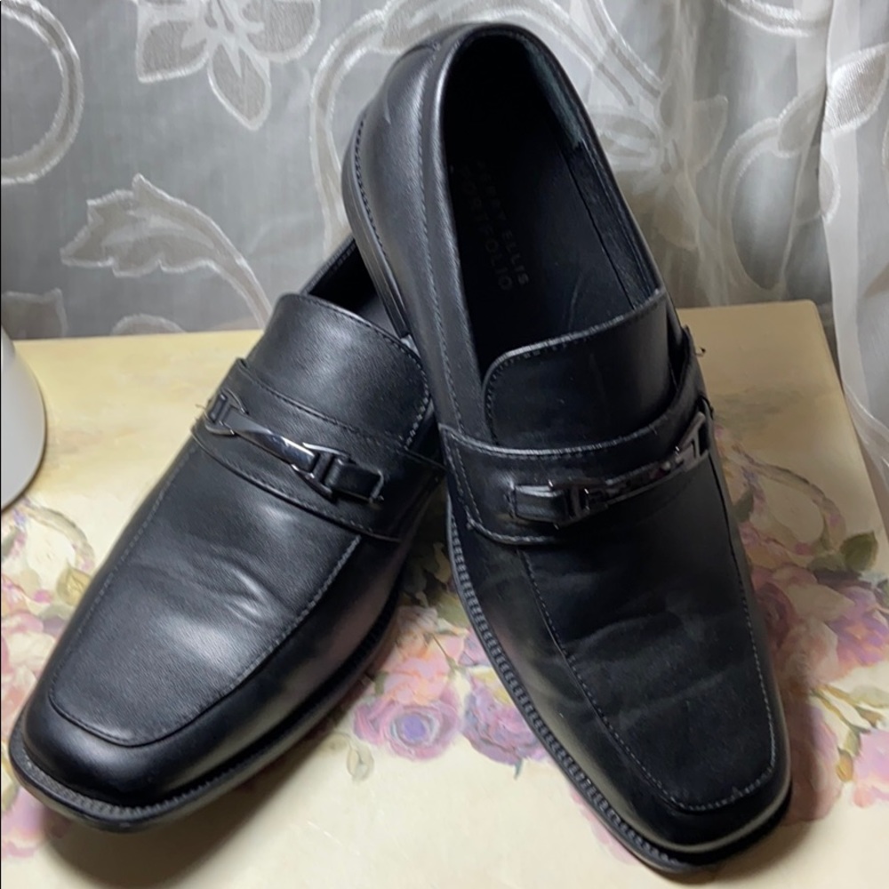 Perry Ellis Portfolio men’s 5 Black/Black buckle